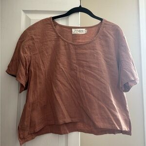 PO-EM Linen crop top in XL